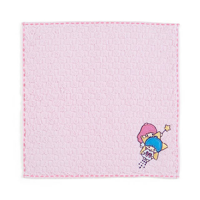 小禮堂 雙子星 刺繡純棉手帕 20x20cm (紫款)