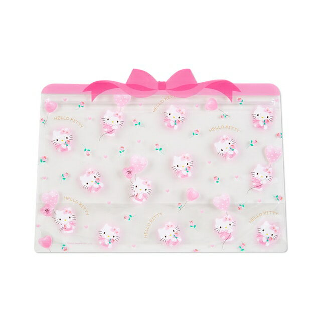 小禮堂 Hello Kitty 寬底透明夾鏈袋5入組 (粉氣球款)