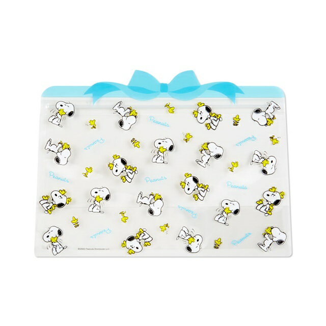 小禮堂 Snoopy 寬底透明夾鏈袋5入組 (綠史塔克款)