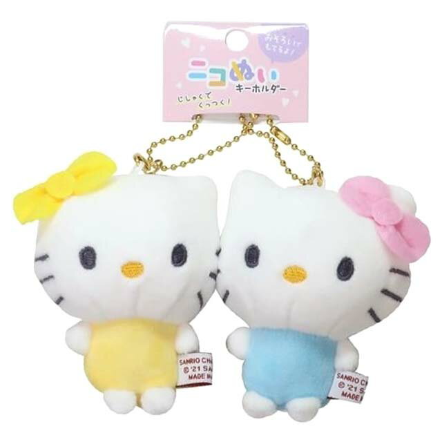 小禮堂 Hello Kitty Mimmy 絨毛磁鐵玩偶吊飾2入組 (角色款)