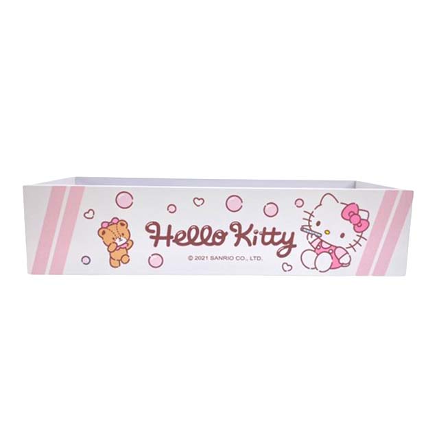 小禮堂 Hello Kitty 防潑水吸盤收納盒 (粉泡泡款)