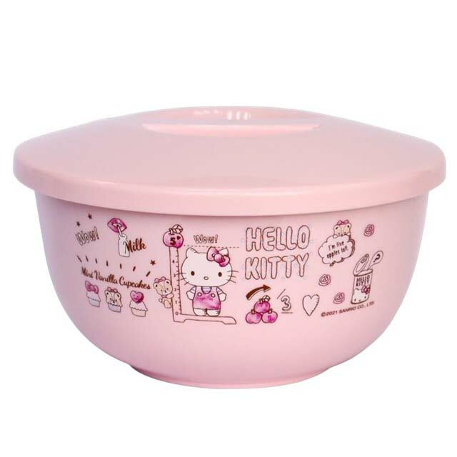 小禮堂 Hello Kitty 不鏽鋼隔熱碗 800ml (粉甜點款)