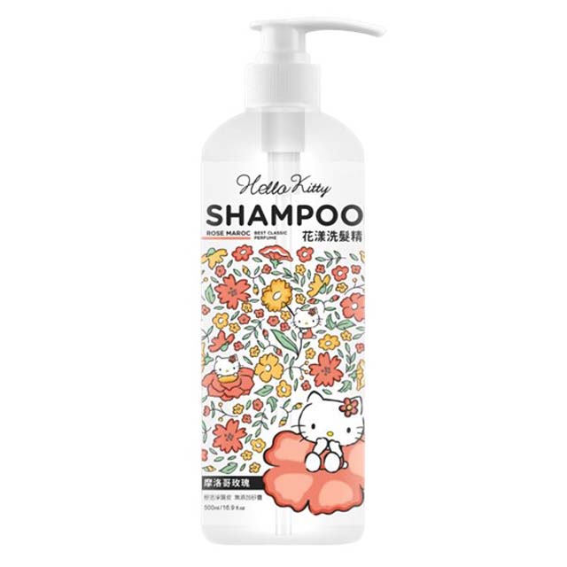 小禮堂 Hello Kitty 無矽靈洗髮精 500ml 摩洛哥玫瑰香 (少女日用品特輯)