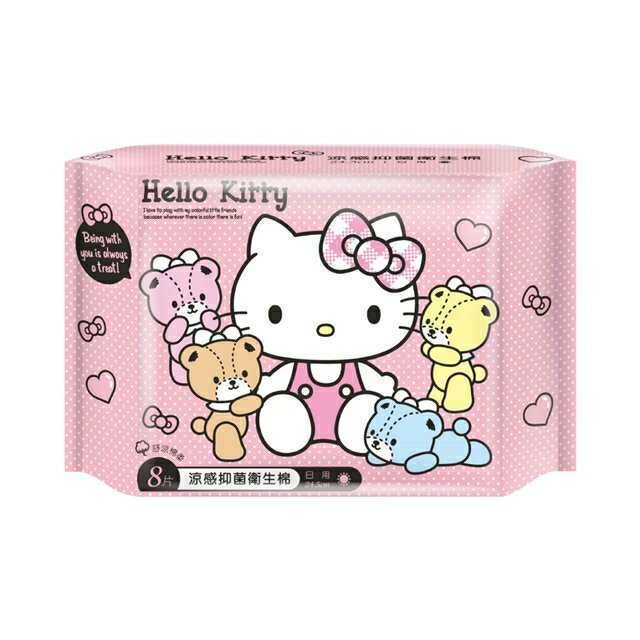 小禮堂 Hello Kitty 涼感日用衛生棉 8片入 24.5cm (少女日用品特輯)