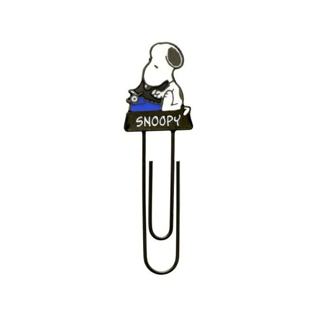 小禮堂 Snoopy 造型書籤迴紋針 (黑藍坐姿款)