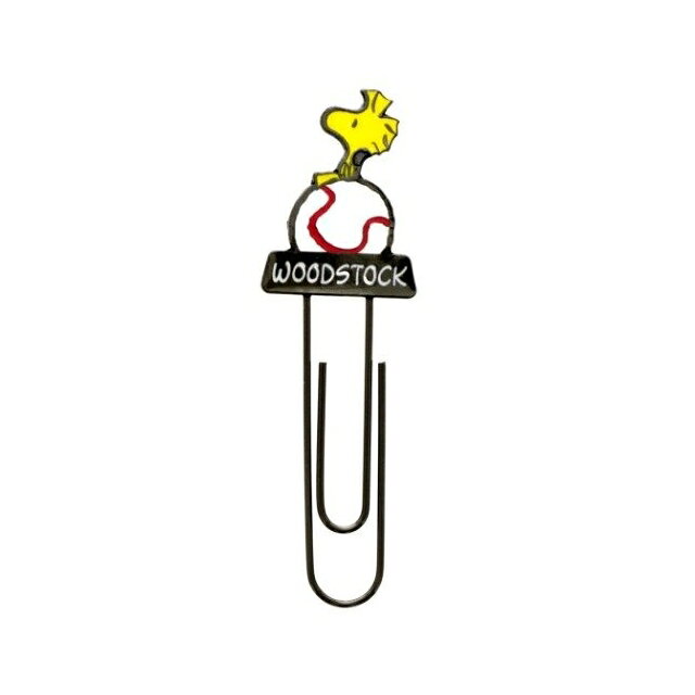 小禮堂 Snoopy 糊塗塔客 造型書籤迴紋針 (黃黑棒球款)