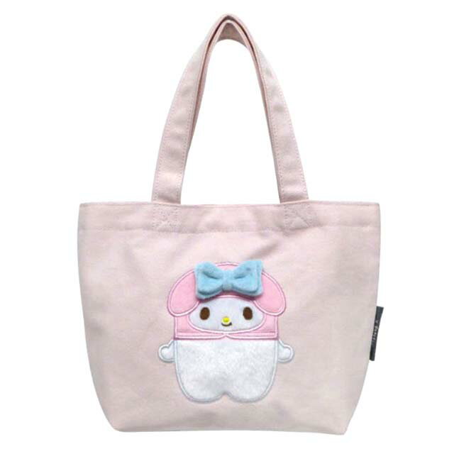小禮堂 美樂蒂 x Potetan 刺繡絨毛帆布手提袋 (粉站姿款)