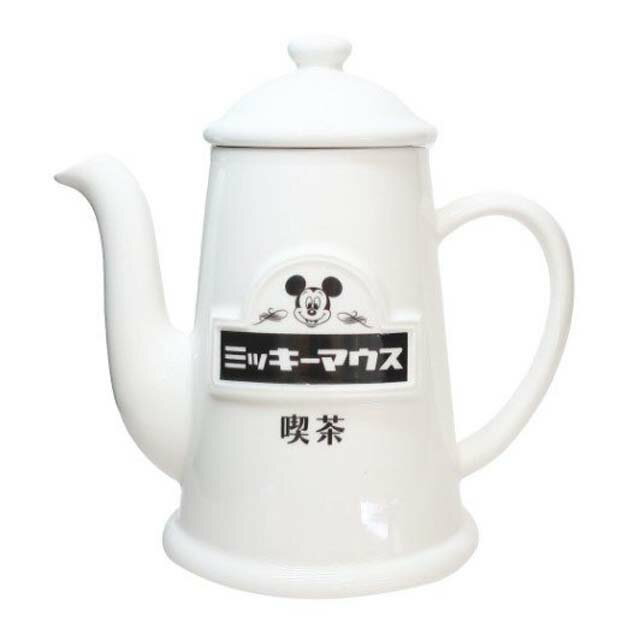 小禮堂 迪士尼 米奇 陶瓷茶壺 670ml (昭和喫茶館)