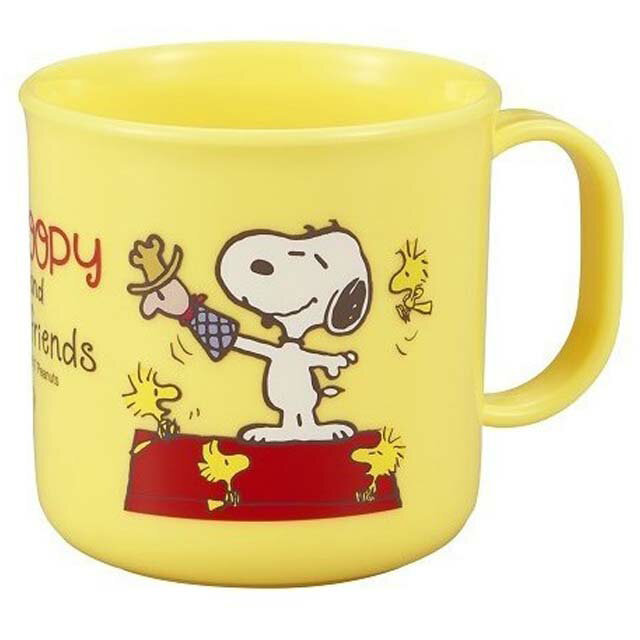 小禮堂 Snoopy 兒童單耳塑膠杯 200ml (黃屋頂款)
