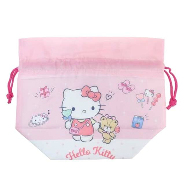 小禮堂 Hello Kitty 保冷束口便當袋 (粉糖果款)