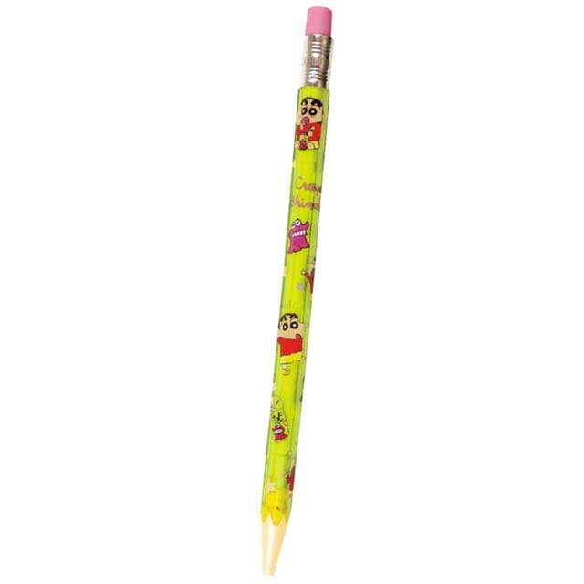 小禮堂 蠟筆小新 仿鉛筆自動鉛筆 0.5mm (綠透明款)