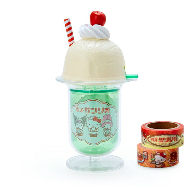 小禮堂 Sanrio大集合 紙膠帶2入組附造型膠臺 (昭和吃茶館3.0)