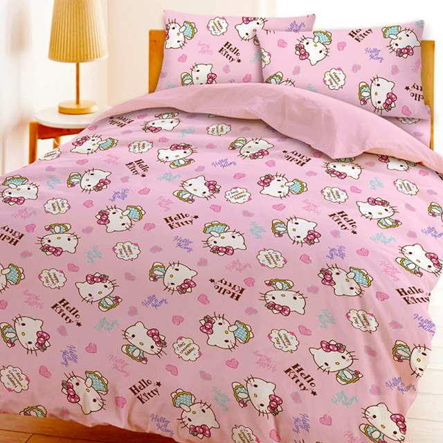 小禮堂 Hello Kitty 雙人床包組 5x6.2尺 (戀愛達人)