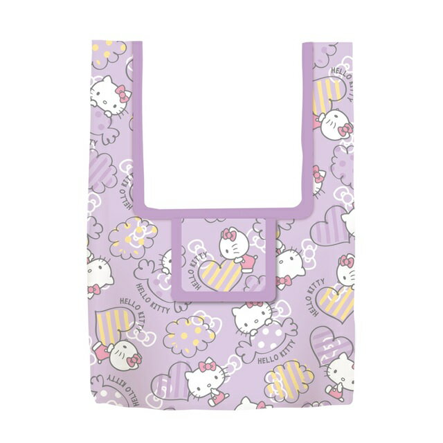 小禮堂 Hello Kitty 摺疊環保購物袋 30x52cm (少女日用品特輯)