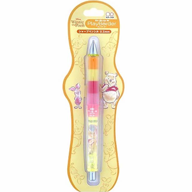 小禮堂 迪士尼 小熊維尼 搖搖自動鉛筆 0.5mm PlayBorder (黃蜂蜜款)