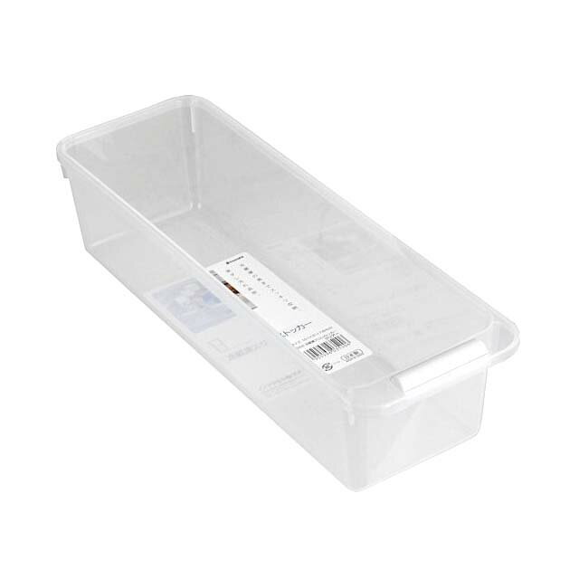 小禮堂 INOMATA 塑膠長型冰箱收納盒 (霧面透明款)
