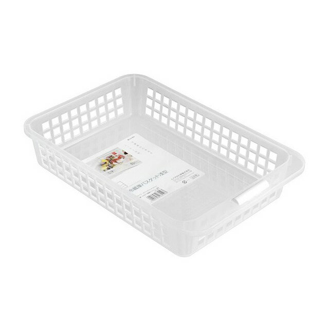 小禮堂 INOMATA 塑膠寬淺型冰箱收納盒 (霧面透明格狀款)