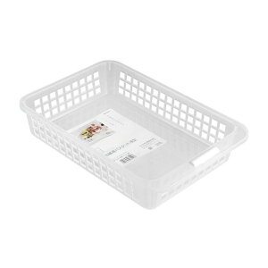 小禮堂 INOMATA 塑膠寬淺型冰箱收納盒 (霧面透明格狀款)