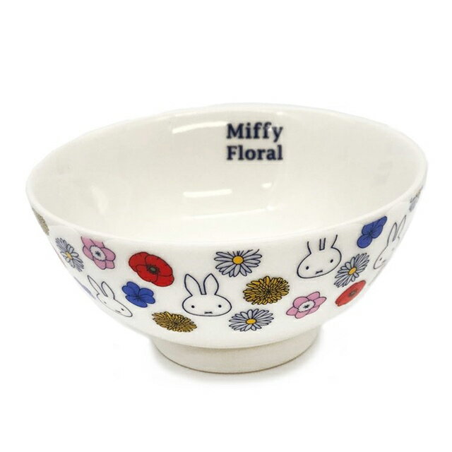 小禮堂 米菲兔 陶瓷碗 (白花朵款)