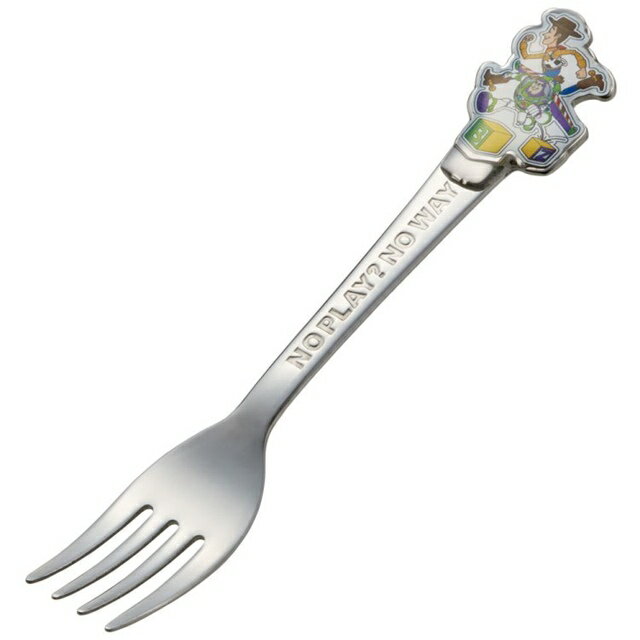 小禮堂 迪士尼 玩具總動員 兒童造型不鏽鋼叉子 14cm (銀胡迪款)