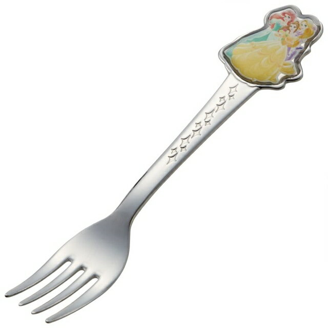 小禮堂 迪士尼 公主 兒童造型不鏽鋼叉子 14cm (銀貝兒款)
