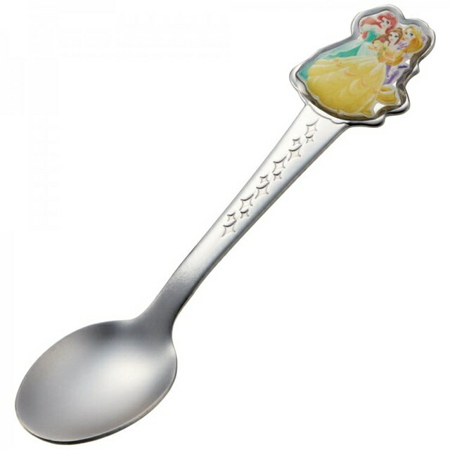 小禮堂 迪士尼 公主 兒童造型不鏽鋼湯匙 14cm (銀貝兒款)