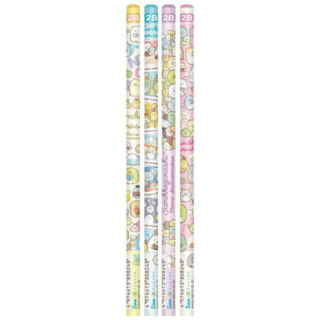 小禮堂 角落生物 2B鉛筆4入組 (粉藍集合款)