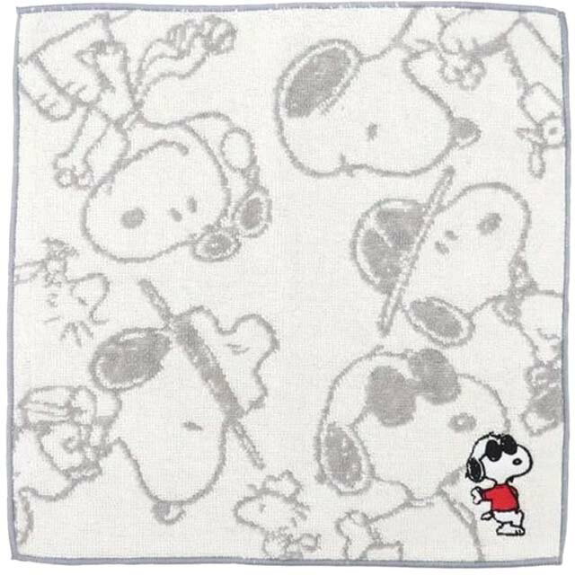 小禮堂 Snoopy 棉質手帕 25x25cm (白灰造型款)