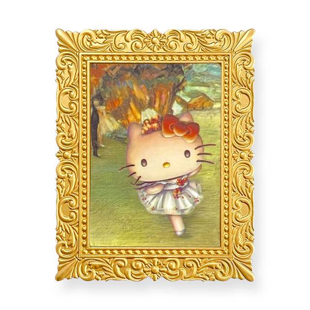 小禮堂Hello Kitty x 竇加謝幕畫框造型磁鐵(名畫系列) | 小禮堂－樂天 