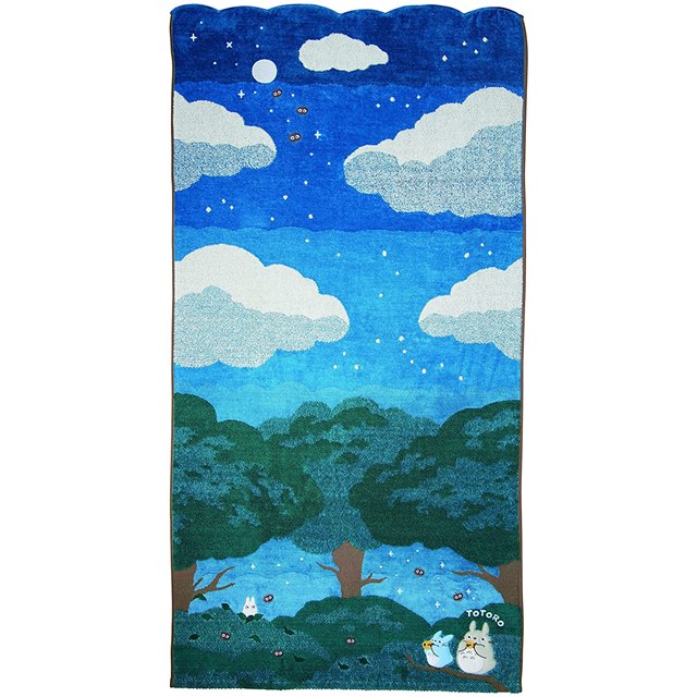 小禮堂 宮崎駿 龍貓 純棉浴巾 60x120cm (夜空大樹款)