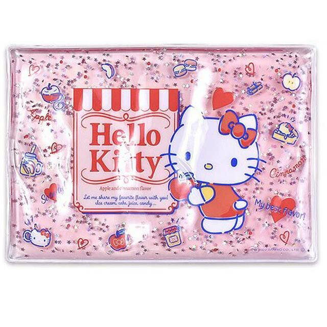 小禮堂 Hello Kitty 果凍凝膠方形冰枕 (粉名字款)