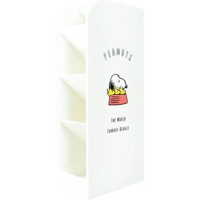 小禮堂 Snoopy 桌上型直式四層筆筒 (白狗碗款)