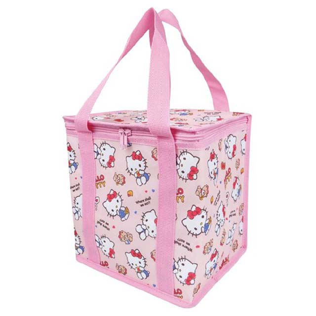 小禮堂 Hello Kitty 尼龍箱型保冷袋 (粉滿版款)
