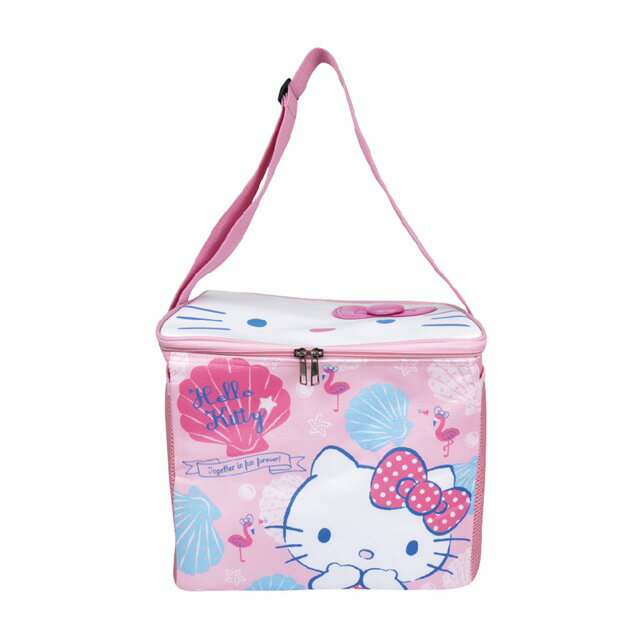 小禮堂 Hello Kitty 箱型側背保冷袋 (粉貝殼款)