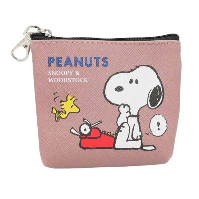 小禮堂 Snoopy 船型皮質零錢包 (棕坐姿款)