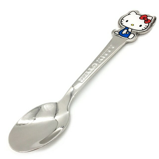 小禮堂 Hello Kitty 兒童造型不鏽鋼湯匙 14cm (銀坐姿款)