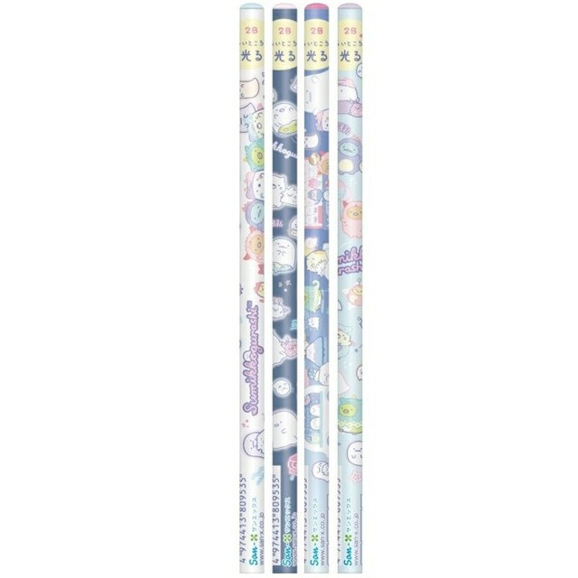 小禮堂 角落生物 2B夜光鉛筆4入組 (藍 幽靈樂園)