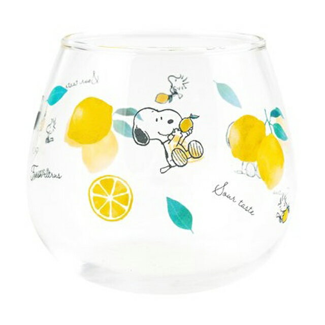 小禮堂 Snoopy 無把玻璃杯 (透明萊姆款)