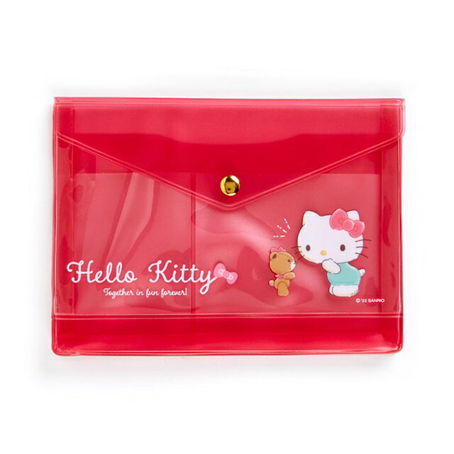 小禮堂 Hello Kitty A6果凍扣式手帳袋 (紅款)