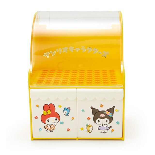 小禮堂 Sanrio大集合 透明棚蓋收納盒 黃 (光陰的故事)