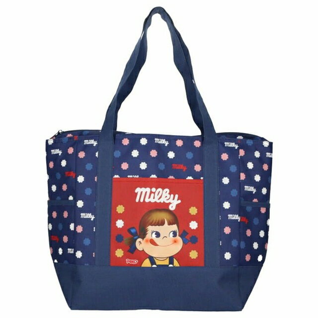 小禮堂 不二家Peko 尼龍船型托特保冷袋 (藍半身)