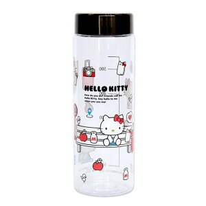 小禮堂 Hello Kitty 透明隨身冷水瓶 600ml (巴士站款)