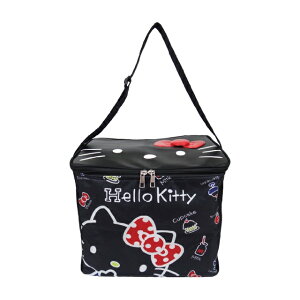 小禮堂 Hello Kitty 箱型側背保冷袋 (黑大臉)