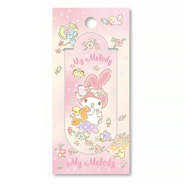 小禮堂 美樂蒂 磁鐵書籤 (粉花朵)