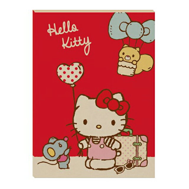 小禮堂 Hello Kitty 16k膠裝橫線筆記本 (紅氣球)