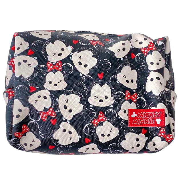 小禮堂 tsum tsum 米奇 皮質化妝包 (黑滿版)