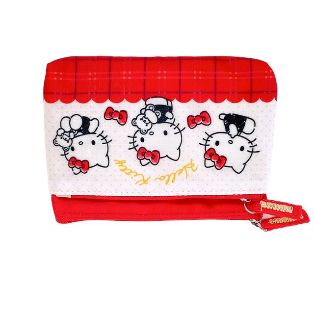 小禮堂 Hello Kitty 尼龍零錢收納包 (紅米小熊)