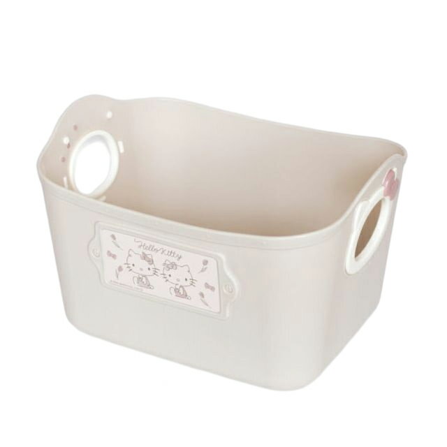 小禮堂 Hello Kitty 日製方形軟式收納盒 2.5L (米)