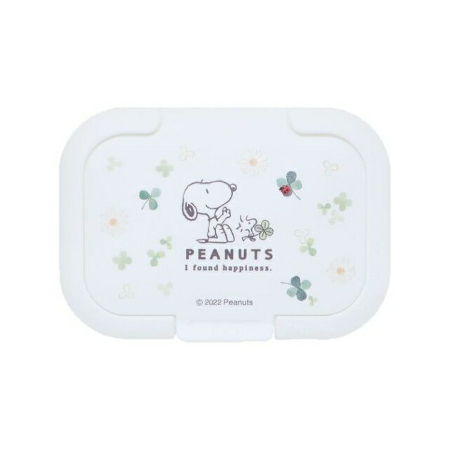 小禮堂 Snoopy 抗菌濕紙巾蓋 (白幸運草)