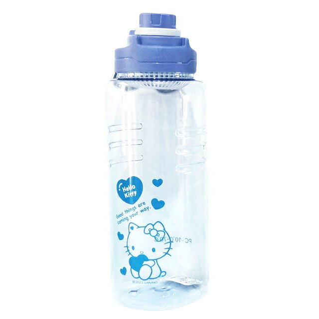 小禮堂 Hello Kitty 運動冷水直飲濾網水壺 2600ml (藍款)